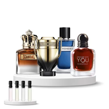 Discovery Set Men (Rabanne Invictus Elixir, Armani SWY Powerfully, Jean Paul Gaultier Scandal pour Homme Elixir, YSL Y Men Iced Cologne)