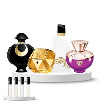 Discovery Set Women (Rabanne Olympéa Absolu, Yves Saint Laurent Libre L'Eau Nue, Rabanne Lady Million, Versace Dylan Purple)