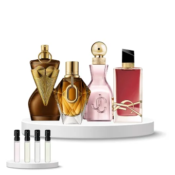 Discovery Box (Jimmy Choo I Want Choo with Love, Jean Paul Gaultier Gaultier Divine Elixir, Rabanne Million Gold, Yves Saint Laurent Libre Berry Crush)