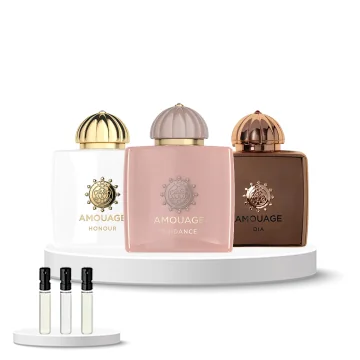 Discovery Set Amouage Women (Amouage Honour 2 ml spray, Amouage Dia 7.5 ml Miniatuur, Amouage Guidance 2 ml spray)