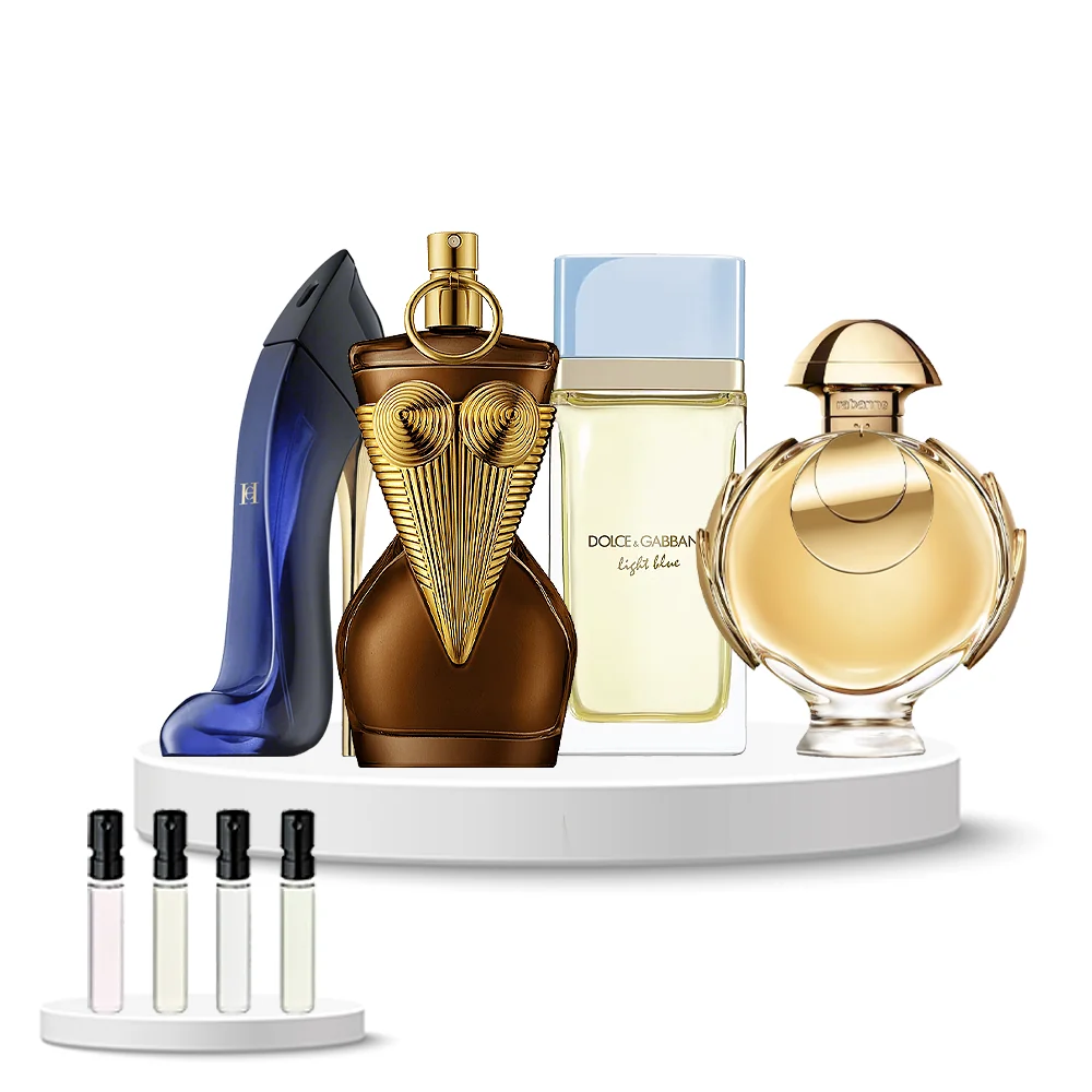 Discovery Set Women (Dolce & Gabbana Light Blue Capri in Love, Rabanne Olympéa Elixir, Jean Paul Gaultier Gaultier Divine Elixir, Carolina Herrera Good Girl)